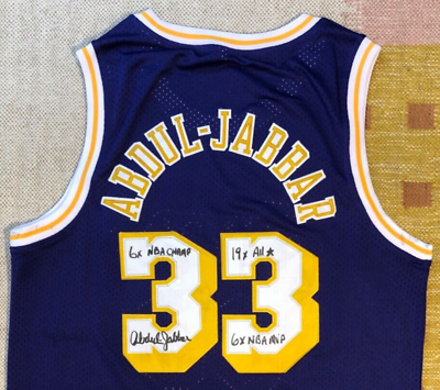 Kareem abdul hot sale jabbar signed jersey