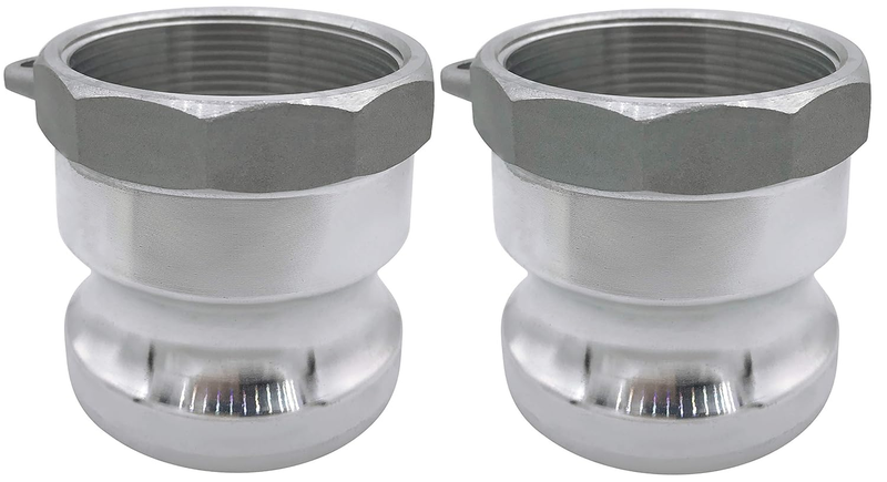 (2 Pack) Global Cam & Groove Hose Fitting Aluminum Type a 2″ Male Camlock X 2″ F