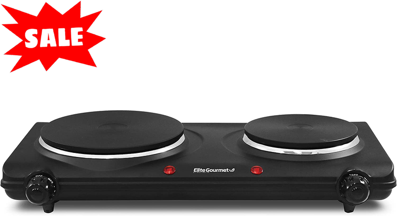 Portable Small Electric Stove Top 2 Burners Range Double Hot Plate Countertop