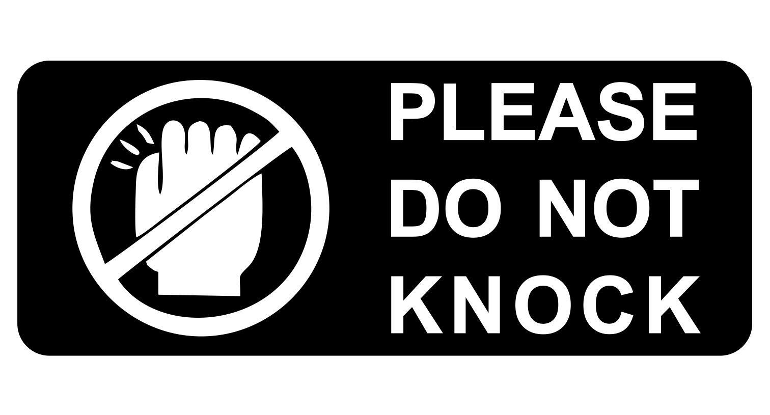 Do Not Knock Sign Plaque Outdoor Rated Available in 30 Colours and 8 Sizes | eBay for Free Printable Do Not Knock Signs