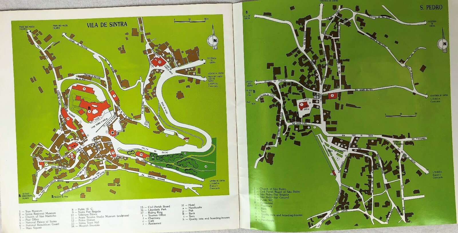 Sintra Portugal Vintage City Town Map Guide Book Museum Art Church Route Picture