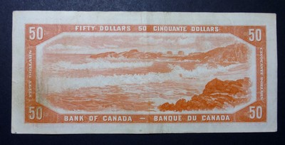 CANADA - 50 DOLLARS 1954 MODIFIED PORTRAIT - A/H 9484674 - BC-42a - VF