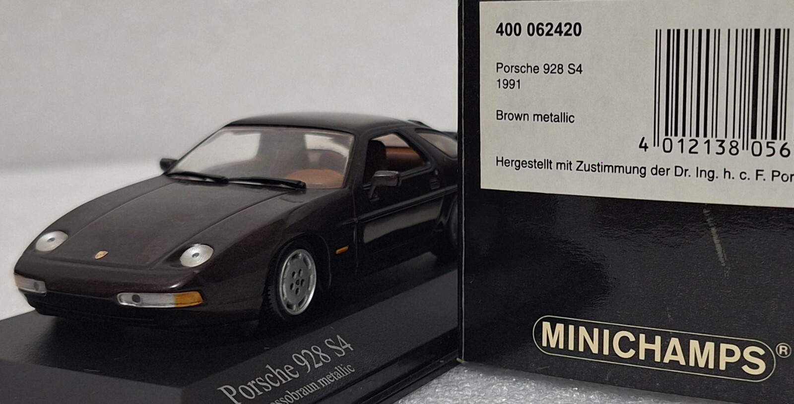 Porsche 928 S4 1991 Brown Met 1:43 Minichamps 400062420 EXTREMELY
