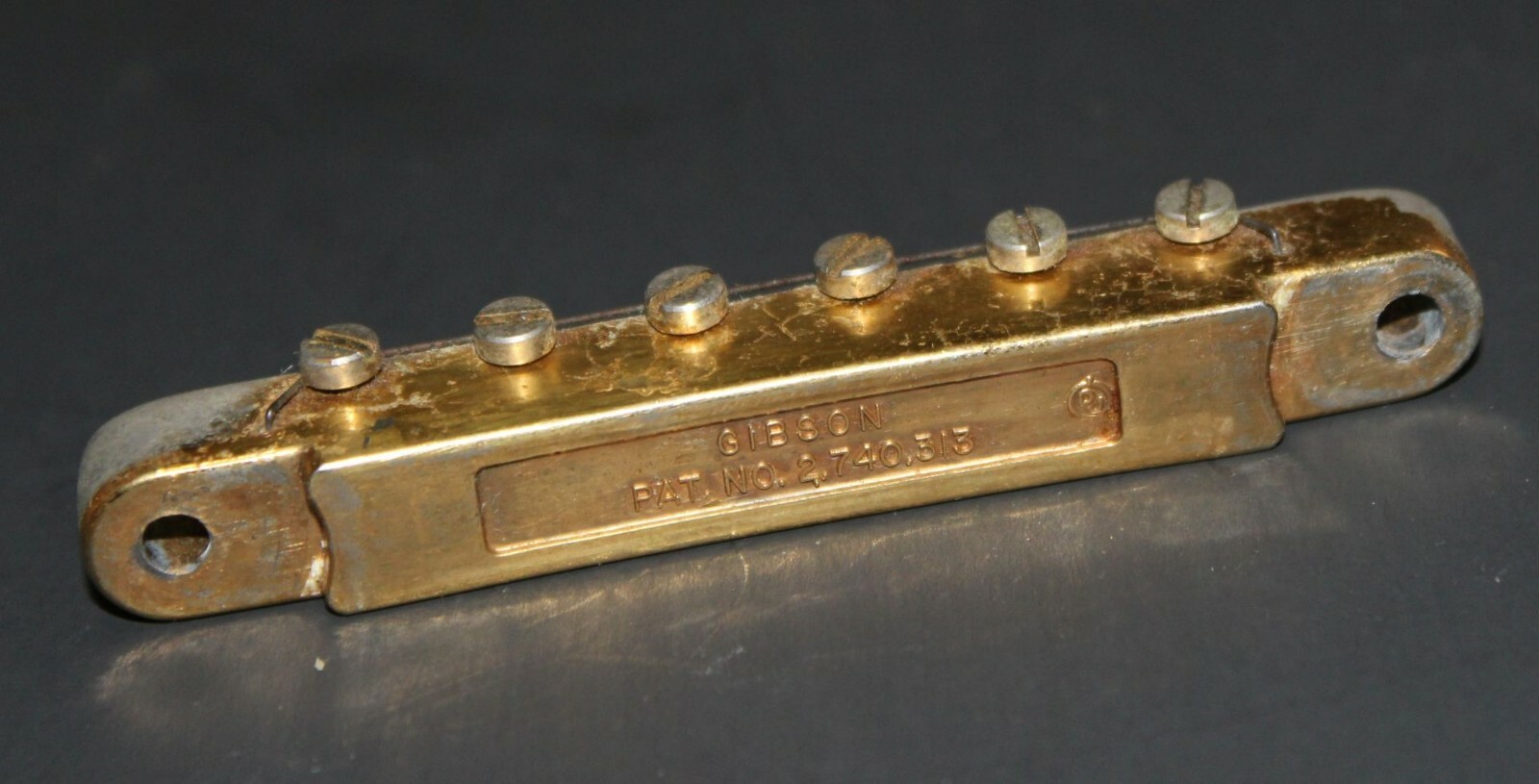 1969 Gibson Les Paul Custom Gold Patent Number Bridge ABR-1 1960's 0602BR1