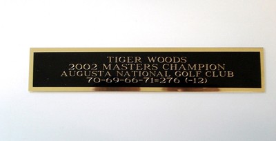 Tiger Woods 2002 Masters Champion Nameplate For A Golf Photo Plaque 1.5'' X 6''