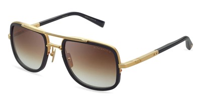 Pre-owned Dita Mach-s Dts412-a-01 Yellow Gold Matte Black In Brown