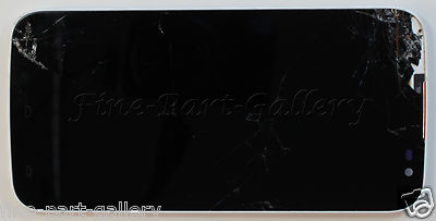 OEM BLU STUDIO 6.0 HD D651U REPLACEMENT -WORKING LCD-CRACKED DIGI-WHITE FRAME