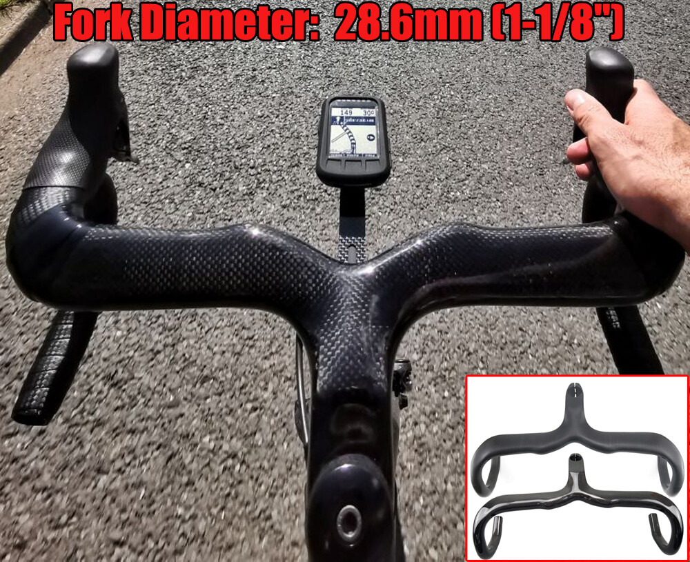 1-1/8” Integrated Road Bike Handlebar Carbon Drop Bars