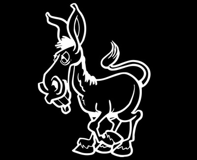 24'' Donkey Decal Sticker Decor Cartoon Ass Jackass Horse Pet Mule Farm Animals