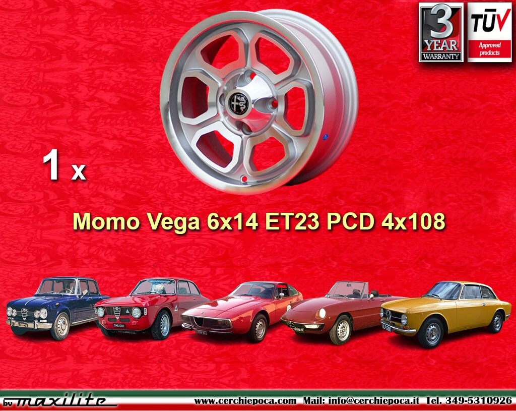 1 Cerchio Momo Vega Alfa Romeo 6x14 Giulia GT GTA Wheel