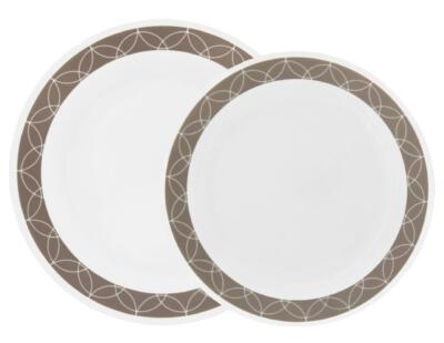 1 Corelle SAND SKETCH Choose DINNER or LUNCH PLATE Taupe Tan Intertwining Sphere