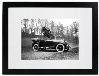 1923 Race Horse Tipperary Jumping a Car Retro Matted & Framed Picture Photo