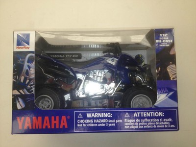 Newray Yamaha YFZ Raptor 450R Quad 1:12 Scala Blu Pressofuso Plastica Modello