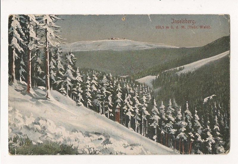 Inselsberg Ak ThÃ¼Ringer Wald Aussichtsturm Reklame Gasthaus Preusischer Hof