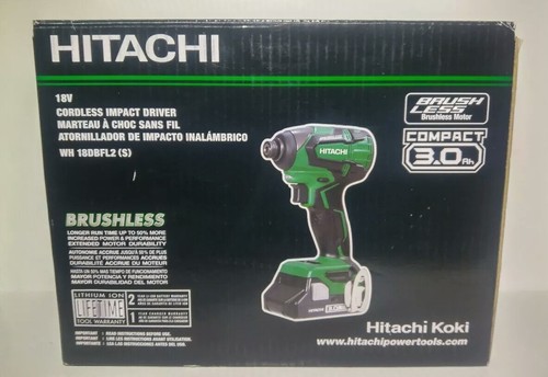 Hitachi 18V Cordless COMPACT Impact Driver Kit WH18DBFL2S Brand New