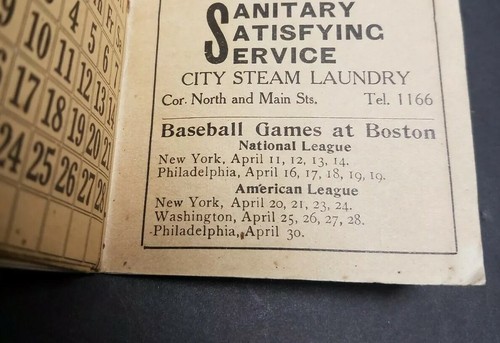 1917 Fitchburg Massachusetts Map Railroad Timetable USPS Mail Baseball Schedule