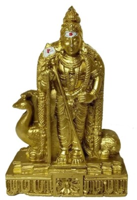 Lord Murugan Swamy with Peacock Plastic Statue For Home/Office