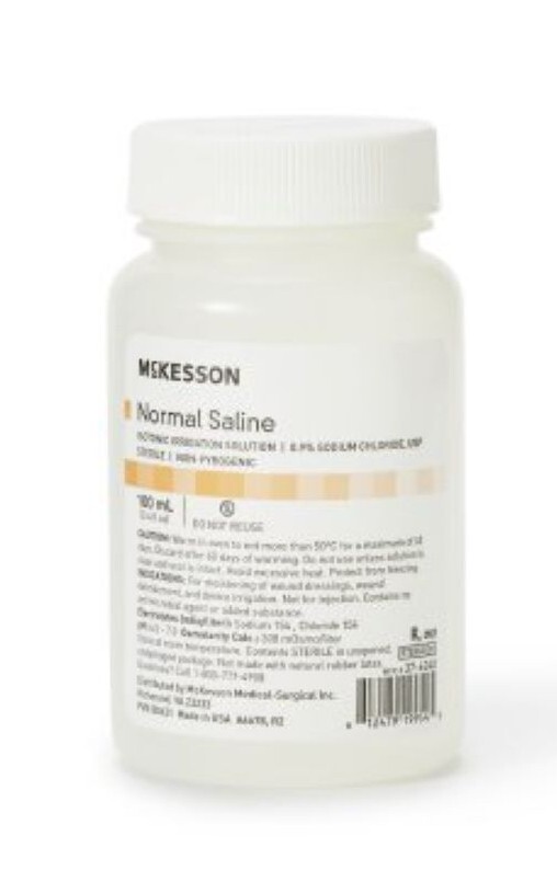 Irrigation Solution, USP Sterile, Normal Saline, 100ml. (4 Bottles)