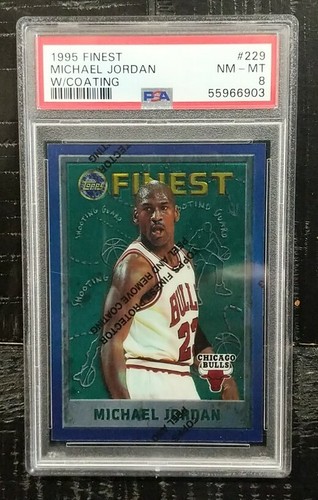 1995 Topps FINEST MICHAEL JORDAN With COATING #229 PSA 8 NM