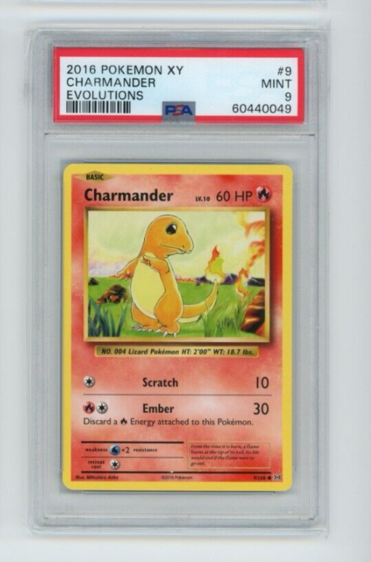 POKEMON Charmander XY Evolutions 9/108 Non Holo PSA 9