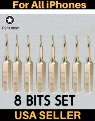 8PC Pentalobe P2 0.8mm TS1 PL1 Screwdriver for Apple iPhone 4 5 SE 6 6S 7 8 XS R