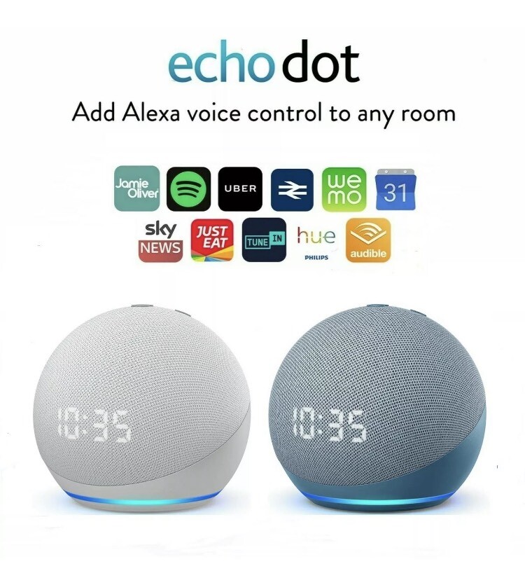 Amazon Echo Dot 4th Generation with smart speaker, clock & Alexa in