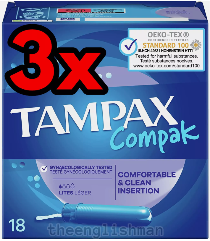 Tampax Compak Lites Applicator Tampons 18 per pack - 3X BOXES FAST POST 💖💖💖