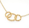 Pre-owned Bestgoldshop 24" Twisted Triple Interlocking Love Cable Chain Necklace 14k Yellow Gold In Tan