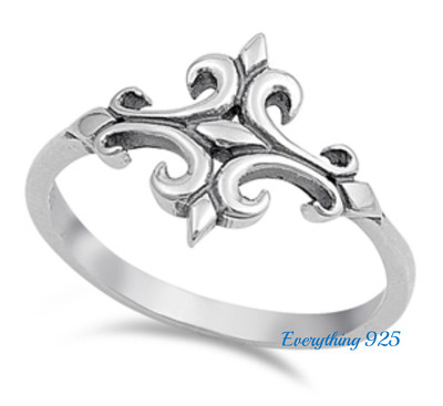 Sterling Silver 925 PRETTY CELTIC DESIGN SILVER BAND RING 13MM SIZES 4-10**