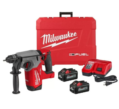 Milwaukee 2912-22 M18 FUEL 1'' SDS Plus Brushless Cordless Rotary Hammer Kit NEW!