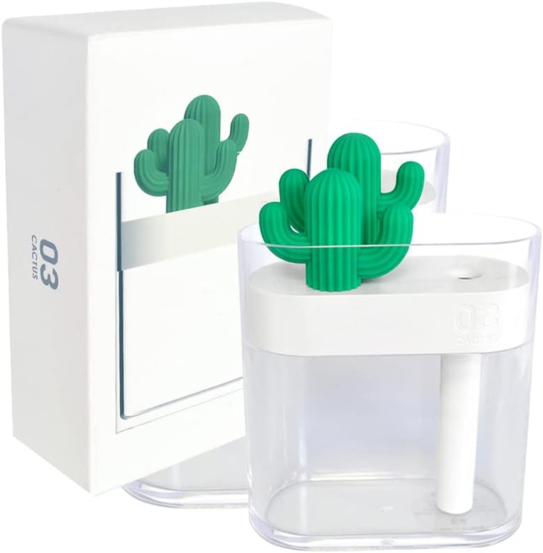 Mini Portable Cactus Bottle Caps Humidifier with USB Cable, Perfect for Home Off