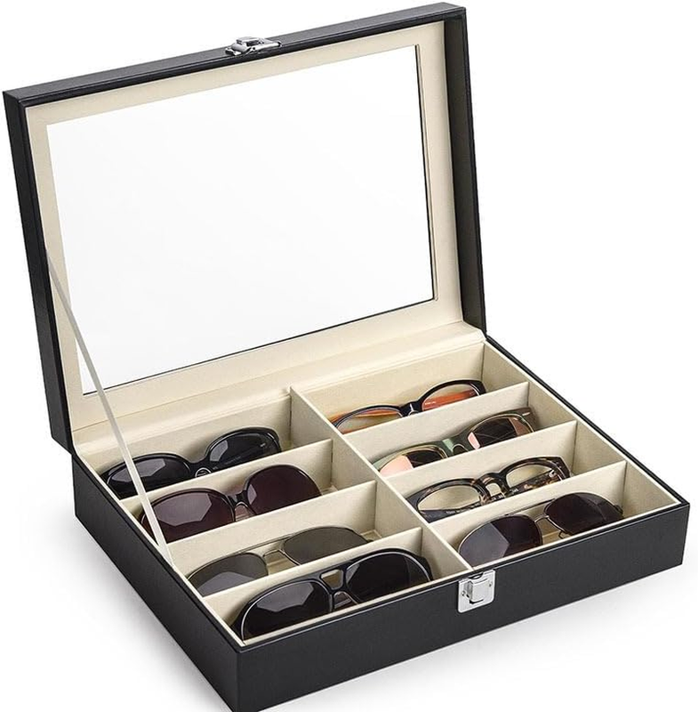 8 Piece Eyeglasses Storage and Sunglass Glasses Display Case Organizer