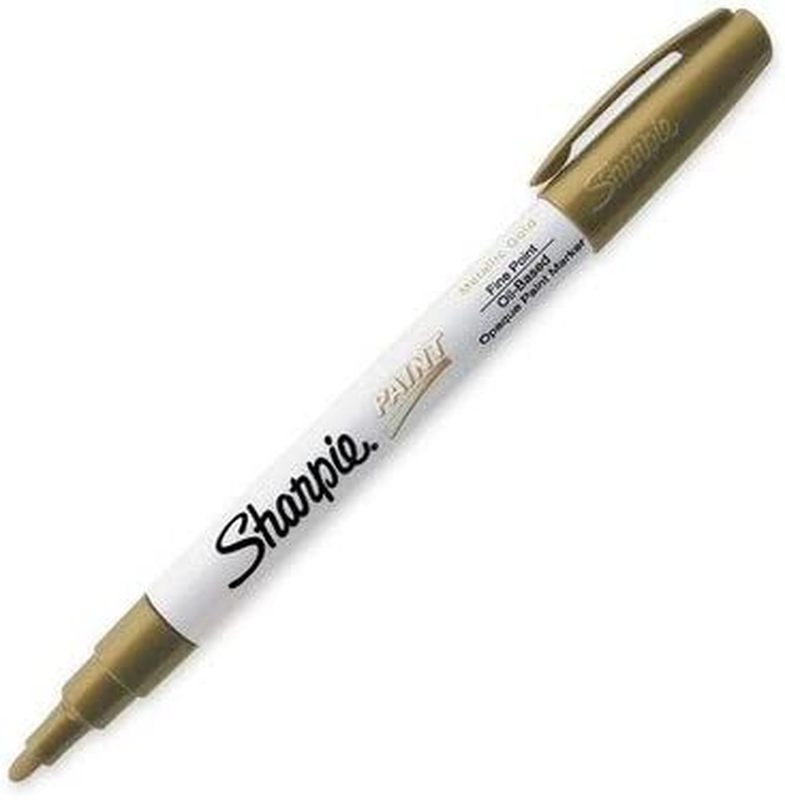 Sharpie - Oil-Based Paint Marker, Fine Point, Water Resistant, Gold (3-Pack)