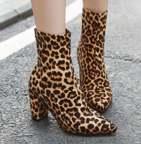 chelsea boots with leopard print heel