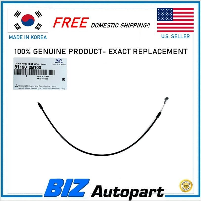 GENUINE ! HOOD RELEASE CABLE for 2007-2012 HYUNDAI SANTA FE # 81190-2B100
