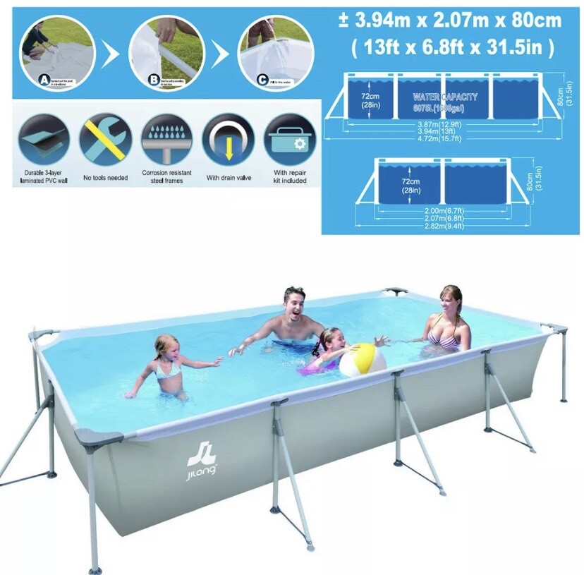 Rectangular Swimming Pool Job Lot with inflatables