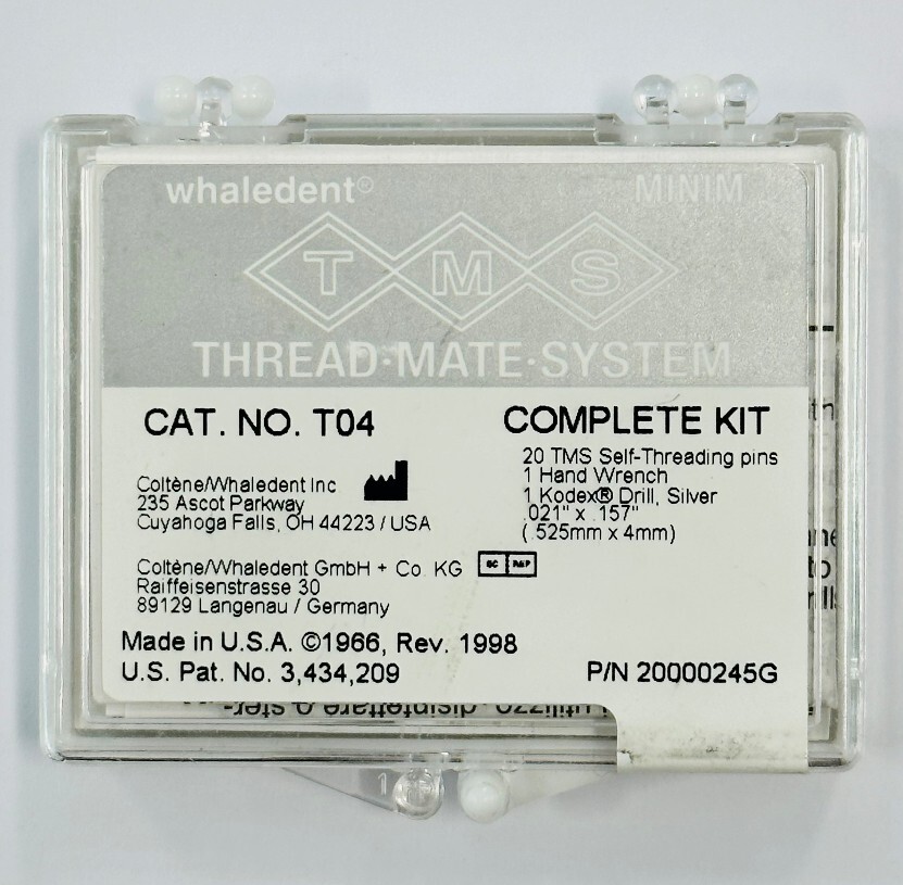 *1-Pack* Coltene MINIM TMS Thread Mate System Complete Kit 0.021" x 0.157" T04