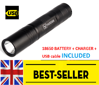 black lantern USB rechargeable 1200 lumen light set kit - focus aluminium alloy