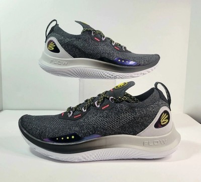 Under Armour Curry Flow Go Running Shoes Black Gray 3023814-004 Mens 6.5 Women 8