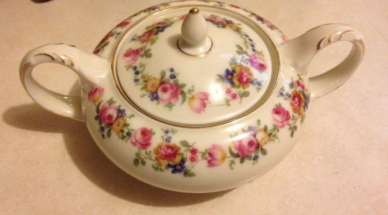 3 CZECH CHINA ROYAL IVORY CECIL THE ROSEMERE SERVING PIECES PLATTER TUREEN SUGAR