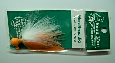 Beau-Mac Marabou Salmon Steelhead Jig Peach Pch White1/4oz Fishing Lure 1/0 NEW