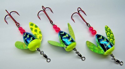 SPIN N GLO LURE LOT 3 SPINNER TROUT SALMON STEELHEAD ALASKA AUSTRALIA WORDEN/'S