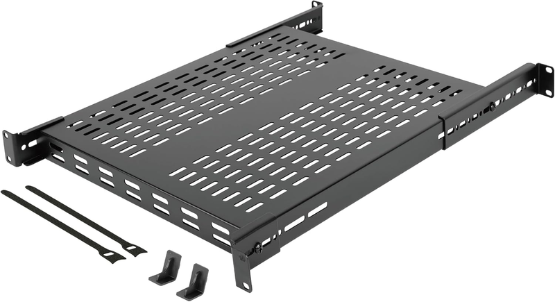 1U 4-Post 550Mm Deep Sever Rack Mount Shelf, Adjustable 550-800Mm Deep Ventilate