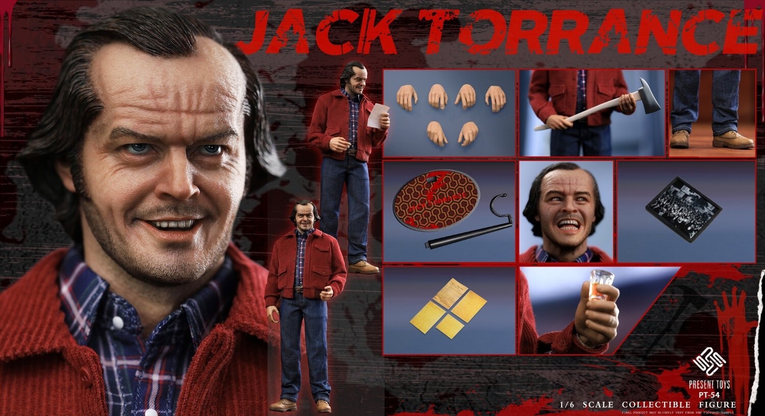 PRESENT TOYS 1/6 シャイニング ジャックトランス ヘッド PRESENT TOYS The Shining JACK TORRANCE 1/6 Action Figure