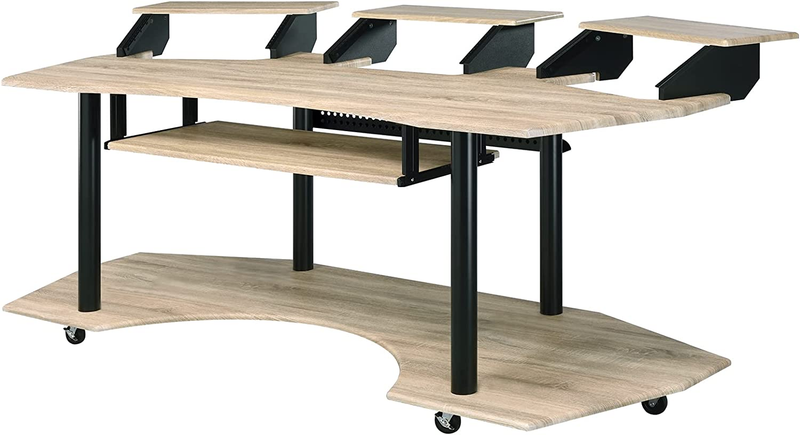 Eleazar Music Recording Studio Desk, Natural Oak