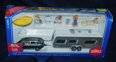 SIKU Super 2542 Car with Caravan PORSCHE CAYENNE TURBO Dethleff