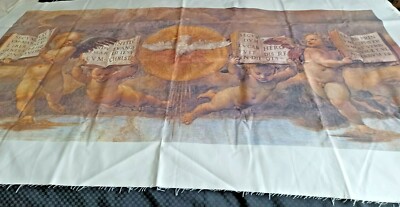 Cherub art reproduction heavy cotton fabric print 36'' x 64'' Florence, Italy
