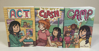 Lot Of 3 Click Paperback Graphic Novels: Act, Clash, Camp By Kayla Miller 