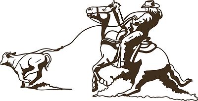 Calf Cowboy Roping Horse Rodeo Lasso Car Truck Window Vinyl Decal Sticker
