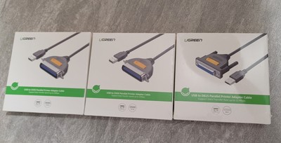 UGREEN USB 2.0 to CN36 printer Cable & USB to DB25 adapter Cable Lot